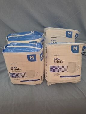 McKesson Ultra Briefs Heavy Absorbency - White and Blue Set Of 4